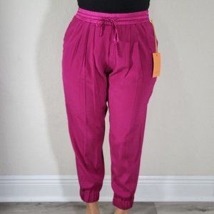 Ramy Brook Crop Jogger Pants Women's Small Fuchsia Drawstring New